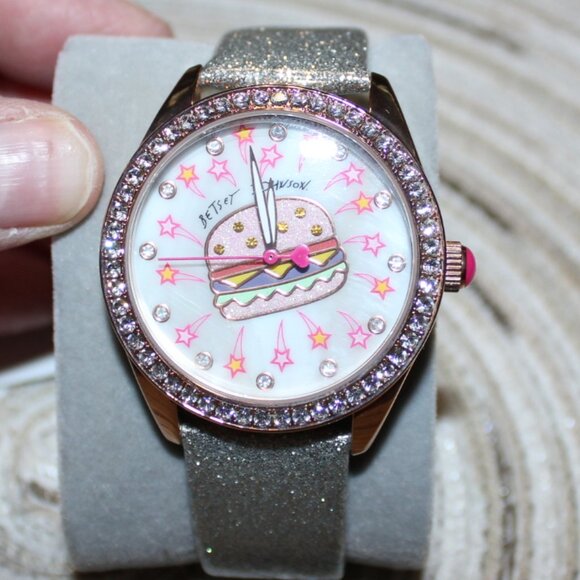 BRAND NEW WITH TAGS AUTHENTIC BETSEY JOHNSON HAMBURGER WRISTWATCH. FUN! main image 8